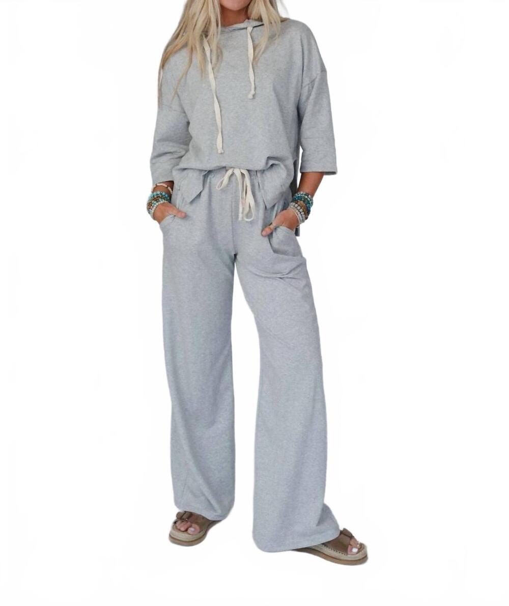 NEW THREE BIRD NEST arianna top and pant set in heather gray